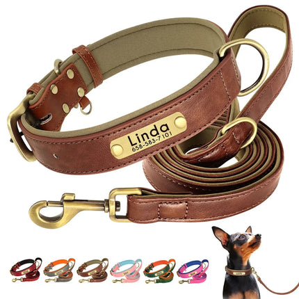 Hondenhalsband Pippa | Verstelbaar PU-leer | Inclusief Naamplaat | Veilig en Comfortabel