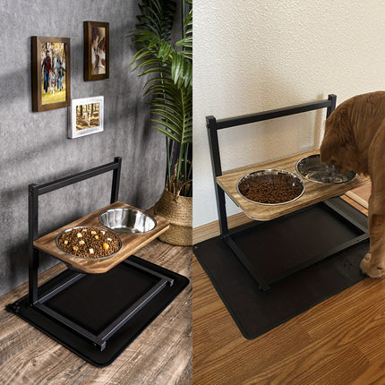 PetFeeder Pro verstelbare voerbak | Ergonomische eetstandaard voor honden | Roestvrijstaal | Vaatwasserbestendig | Voorkomt spijsverteringsproblemen en verbetert houding