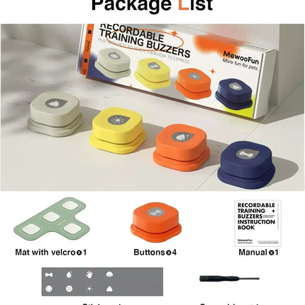 BarkSpeak knoppenset voor honden | Interactieve communicatieknoppen | Hond leren praten | Stimuleert cognitieve ontwikkeling | Eenvoudige bediening