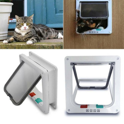 PawsWay Vrijheid Kattenluik met 4 Vergrendelmodi | Veilig en Duurzaam Kattenluik voor Binnen- en Buitendeuren | Eenvoudig te Installeren | Houd Ongewenste Dieren Buiten