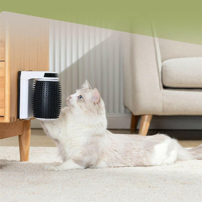 FurEase kattenhoekborstel | Zelfverzorgende borstel voor katten | Verwijdert losse haren | Klitvrije vacht | Stimulering van spel en verzorging | Eenvoudig schoon te maken