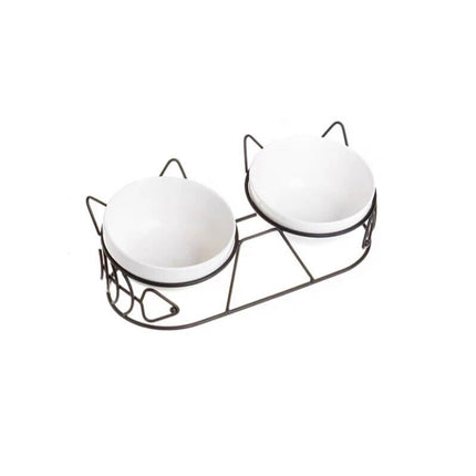 MeowEase verhoogd katten voerstation | Ergonomische dubbele kommen | Nek- en gewricht ontlastend | Antislip & hygiënisch design | Voor comfortabel voeren en minder knoeien