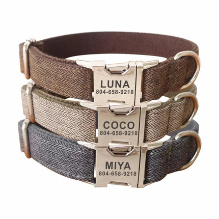 Hondenhalsband Ivy | Gepersonaliseerde Naamplaat | Duurzaam Nylon | Veiligheid & Comfort | Snelle Ontgrendeling | Alle Seizoenen Geschikt