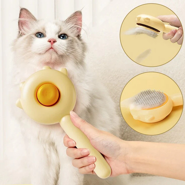 PurrGlow kattenborstel | Verwijdert moeiteloos losse haren en klitten | Vermindert haaruitval | Stimuleert een gezonde, glanzende vacht | Stressvrij borstelen