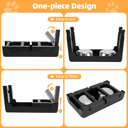 Verstelbare voederstandaard voor honden | Ergonomisch ontwerp | Geschikt voor alle formaten | Bevordert spijsvertering en hygiëne | Duurzaam en makkelijk schoon te maken
