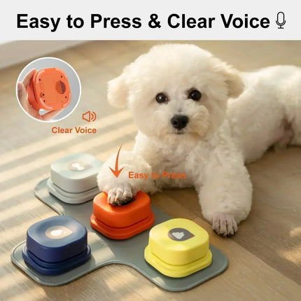 BarkSpeak knoppenset voor honden | Interactieve communicatieknoppen | Hond leren praten | Stimuleert cognitieve ontwikkeling | Eenvoudige bediening