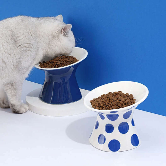 PurrPlay keramische kattenvoerbak | Duurzaam design | Eenvoudig schoon te maken | Stijlvol keramiek voor katten | Geschikt voor dagelijks gebruik