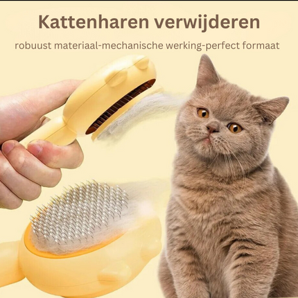 PurrGlow kattenborstel | Verwijdert moeiteloos losse haren en klitten | Vermindert haaruitval | Stimuleert een gezonde, glanzende vacht | Stressvrij borstelen