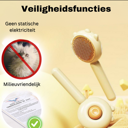 PurrGlow kattenborstel | Verwijdert moeiteloos losse haren en klitten | Vermindert haaruitval | Stimuleert een gezonde, glanzende vacht | Stressvrij borstelen