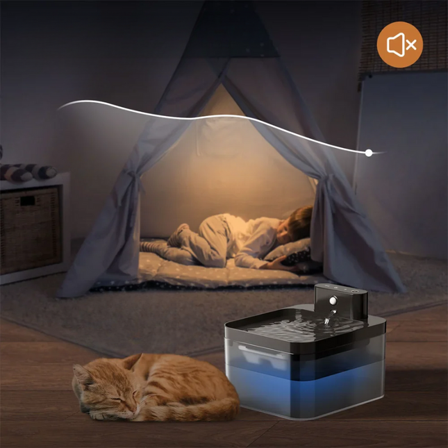 PurrFlow draadloze drinkfontein voor katten | Stille werking | Geavanceerd filtratie­systeem | Bewegingssensor | Voor altijd vers en schoon water