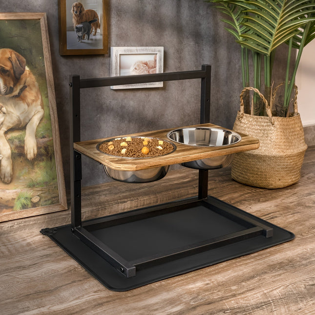 PetFeeder Pro verstelbare voerbak | Ergonomische eetstandaard voor honden | Roestvrijstaal | Vaatwasserbestendig | Voorkomt spijsverteringsproblemen en verbetert houding