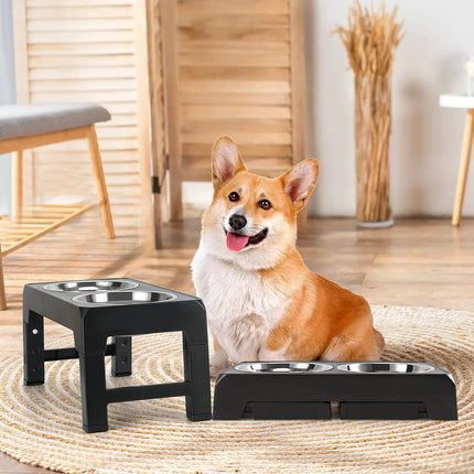 Verstelbare voederstandaard voor honden | Ergonomisch ontwerp | Geschikt voor alle formaten | Bevordert spijsvertering en hygiëne | Duurzaam en makkelijk schoon te maken