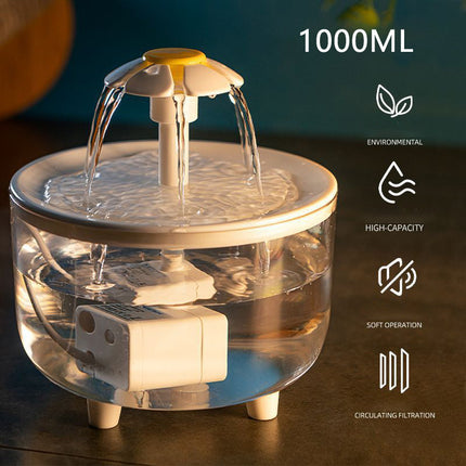 HydroCat waterfontein kat | Automatische drinkfontein met filter | 1L capaciteit | Stil, energiezuinig en eenvoudig schoon te maken | Vers stromend water voor katten | USB-voeding | BPA-vrij