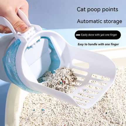 LitterMate kattenbak schep met ergonomisch handvat | Compact opvouwbaar ontwerp | Eenvoudig schoonmaken en minder rommel | Efficiënte afvalverwerking voor kattenbak