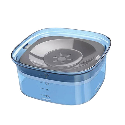 SpillFree drinkbak huisdier | Antimors waterbak 2L | Transparant ontwerp voor honden en katten | Anti-slip bodem | Eenvoudig waterpeil controleren