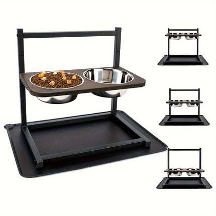 PetFeeder Pro verstelbare voerbak | Ergonomische eetstandaard voor honden | Roestvrijstaal | Vaatwasserbestendig | Voorkomt spijsverteringsproblemen en verbetert houding