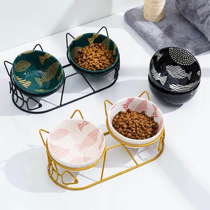 MeowEase verhoogd katten voerstation | Ergonomische dubbele kommen | Nek- en gewricht ontlastend | Antislip & hygiënisch design | Voor comfortabel voeren en minder knoeien