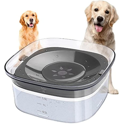 SpillFree drinkbak huisdier | Antimors waterbak 2L | Transparant ontwerp voor honden en katten | Anti-slip bodem | Eenvoudig waterpeil controleren