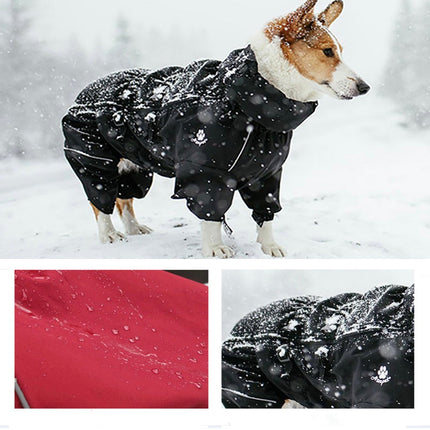 PawsGuard winter jumpsuit hond | Waterdicht hondenpak met reflecterende strips | Verstelbare warme honden overall voor optimale zichtbaarheid en comfort tijdens koude dagen
