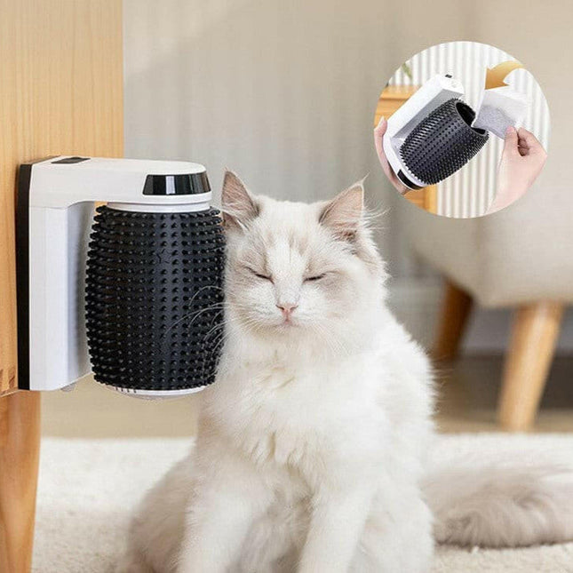 FurEase kattenhoekborstel | Zelfverzorgende borstel voor katten | Verwijdert losse haren | Klitvrije vacht | Stimulering van spel en verzorging | Eenvoudig schoon te maken