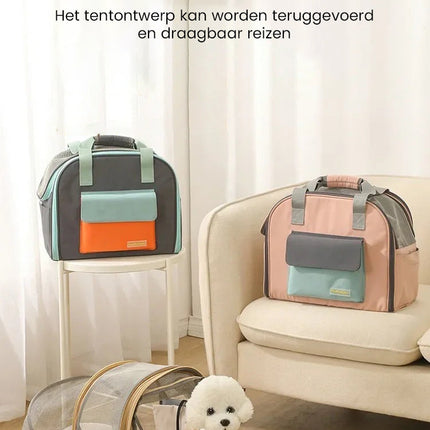 TravelBuddy huisdier reistas | Uitbreidbaar design | Comfortabel en ademend | Ruime opbergvakken | Geschikt voor reizen met kat of hond