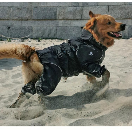 PawsGuard winter jumpsuit hond | Waterdicht hondenpak met reflecterende strips | Verstelbare warme honden overall voor optimale zichtbaarheid en comfort tijdens koude dagen