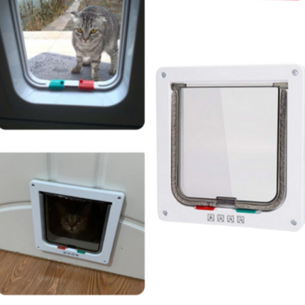 PawsWay Vrijheid Kattenluik met 4 Vergrendelmodi | Veilig en Duurzaam Kattenluik voor Binnen- en Buitendeuren | Eenvoudig te Installeren | Houd Ongewenste Dieren Buiten