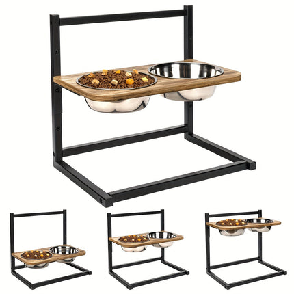 PetFeeder Pro verstelbare voerbak | Ergonomische eetstandaard voor honden | Roestvrijstaal | Vaatwasserbestendig | Voorkomt spijsverteringsproblemen en verbetert houding