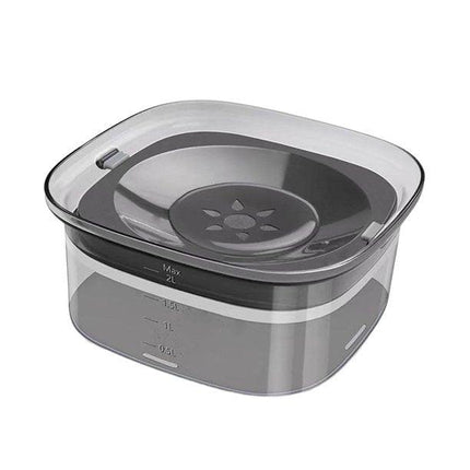 SpillFree drinkbak huisdier | Antimors waterbak 2L | Transparant ontwerp voor honden en katten | Anti-slip bodem | Eenvoudig waterpeil controleren