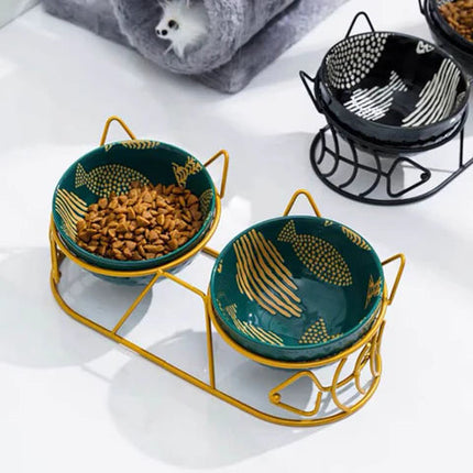 MeowEase verhoogd katten voerstation | Ergonomische dubbele kommen | Nek- en gewricht ontlastend | Antislip & hygiënisch design | Voor comfortabel voeren en minder knoeien