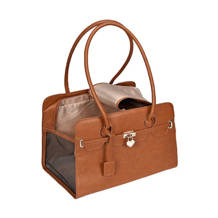 PawPorter huisdier draagtas deluxe | Comfortabele en ruime reistas voor hond en kat | Ventilerend PU-leer | Geschikt voor reizen en dagelijks gebruik