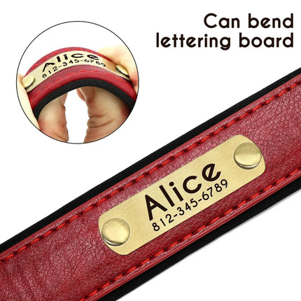 Hondenhalsband Pippa | Verstelbaar PU-leer | Inclusief Naamplaat | Veilig en Comfortabel