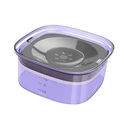 SpillFree drinkbak huisdier | Antimors waterbak 2L | Transparant ontwerp voor honden en katten | Anti-slip bodem | Eenvoudig waterpeil controleren