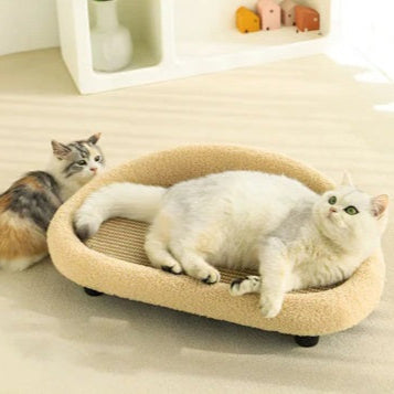 CatLuxe kattenbed en krabplank | Duurzaam krabmeubel met pluche ligplek | Stijlvol en praktisch kattenbed voor rust en speelplezier | Geschikt voor alle kattenrassen