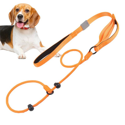 Reflecterende Gevlochten Nylon Looplijn | Glow-In-Dark Veiligheid | Comfortabele Zachte Grip | Ademend Duurzaam | Ideaal voor Nachtelijke Wandelingen en Training | 170cm - Oranje/Zwart/Groen