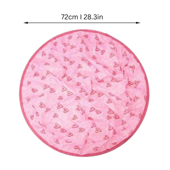 Kattenspeeltapijt met Hartjes | Interactief Speelkleed voor Katten | Stijlvol & Comfortabel | 72 cm Diameter | Polyester | Voor Alle Leeftijden