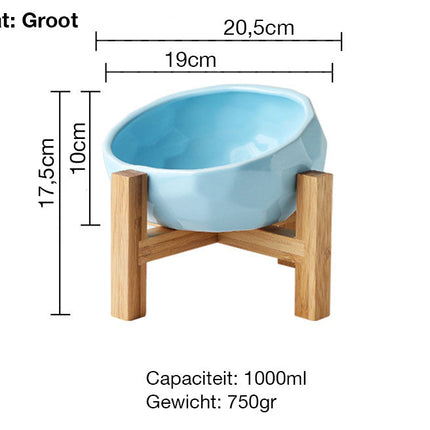 KeraBite keramische voerbak voor hond of kat | Hygiënisch en knoeivrij | Gemakkelijk schoon te maken | Modern en stijlvol design
