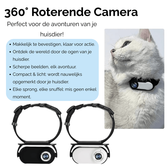 Mini Cat Collar Camera | HD Wide-Angle Lens 120° | Full HD 1080P Video | 4K Photo | Real-time Color Screen | Long Battery Life 240 min | 256 GB Memory Support | OTG Phone Connection