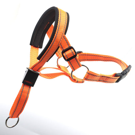 Ademende Nylon Anti-Blaf Snuit met Reflecterende Strips voor Honden | Verstelbare Pasvorm en Snelsluiting | Kleuren: Oranje, Rood, Blauw | Maten: S, M, L, XL