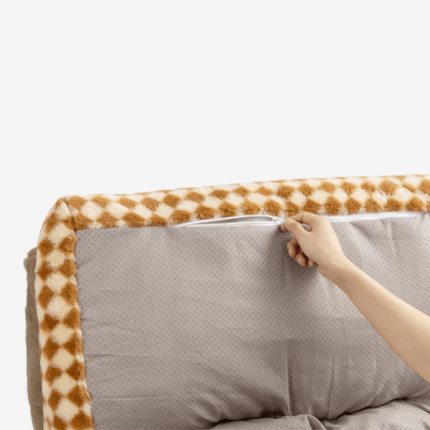 Pawmora | Luksusowy leżak dla kota | Pluszowa sofa | Zmywalny pokrowiec | Miękkie miejsce do odpoczynku dla zwierząt | Stylowy design