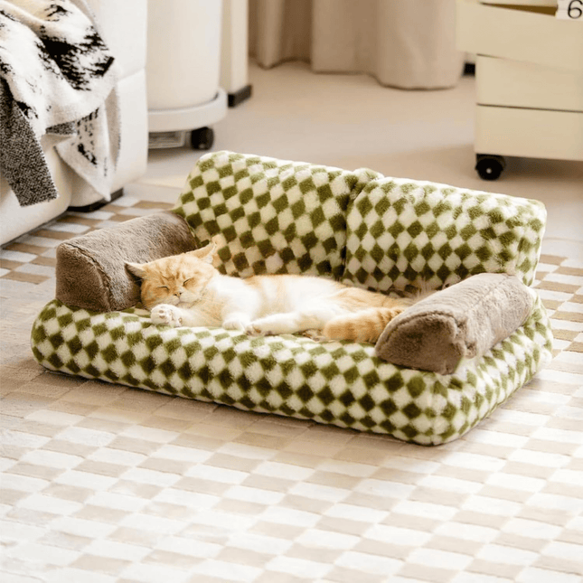 Pawmora | Luxury Cat Lounger | Plush Sofa | Washable Cover | Soft Pet Resting Spot | Stylish Design