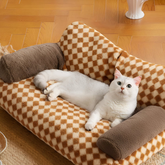 Pawmora | Luxury Cat Lounger | Plush Sofa | Washable Cover | Soft Pet Resting Spot | Stylish Design