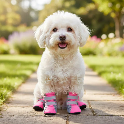 Waterproof, breathable dog shoes | Rain and snow protection | Non-slip sole | Pack of 4