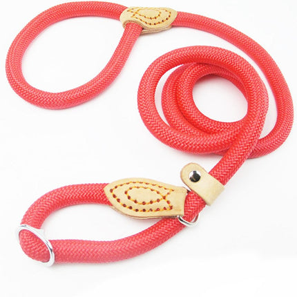 Nylon Slipkoord Hondentuig Zonder Halsband | Verstelbare Antitrekrain met Zacht Handvat | Voor Middelgrote en Grote Honden | Verkrijgbaar in Khaki Zwart Rood Blauw Koffie | Duurzaam Gevlochten voor Comfortabele Wandelervaring