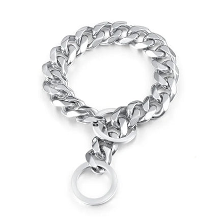 Obroża dla psa ze stali nierdzewnej | Wzór kubański | Wysoka jakość | Szybkie zapięcie | Idealna na spacery i trening | Wygodna | Luksusowa i wytrzymała | Odpowiednia dla wszystkich psów