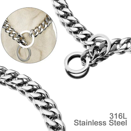 Obroża dla psa ze stali nierdzewnej | Wzór kubański | Wysoka jakość | Szybkie zapięcie | Idealna na spacery i trening | Wygodna | Luksusowa i wytrzymała | Odpowiednia dla wszystkich psów