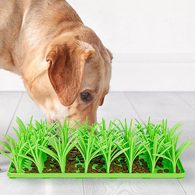 NaturePaws | Siliconen Gras Voerbakje voor Huisdieren | Realistisch Grasontwerp | Antislip Zuignappen | Gemakkelijk Schoon te Maken | Duurzaam en Voedselveilig Materiaal