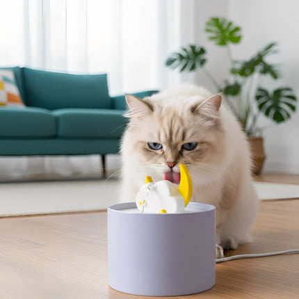 Fontanna dla kota SafeSip | Ceramiczna i cicha | Z filtrem wody | Pielęgnacja zwierząt | Cicha jak szept | Ciągły przepływ filtrowanej wody