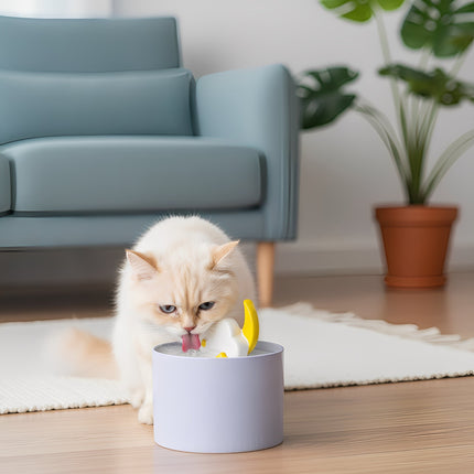 Fontanna dla kota SafeSip | Ceramiczna i cicha | Z filtrem wody | Pielęgnacja zwierząt | Cicha jak szept | Ciągły przepływ filtrowanej wody