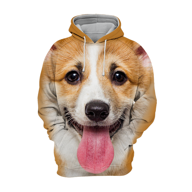 Unisex Truien | Hondenthema met Welsh Corgi | Zachte Kap | Diverse Maten | Hoogwaardige Print